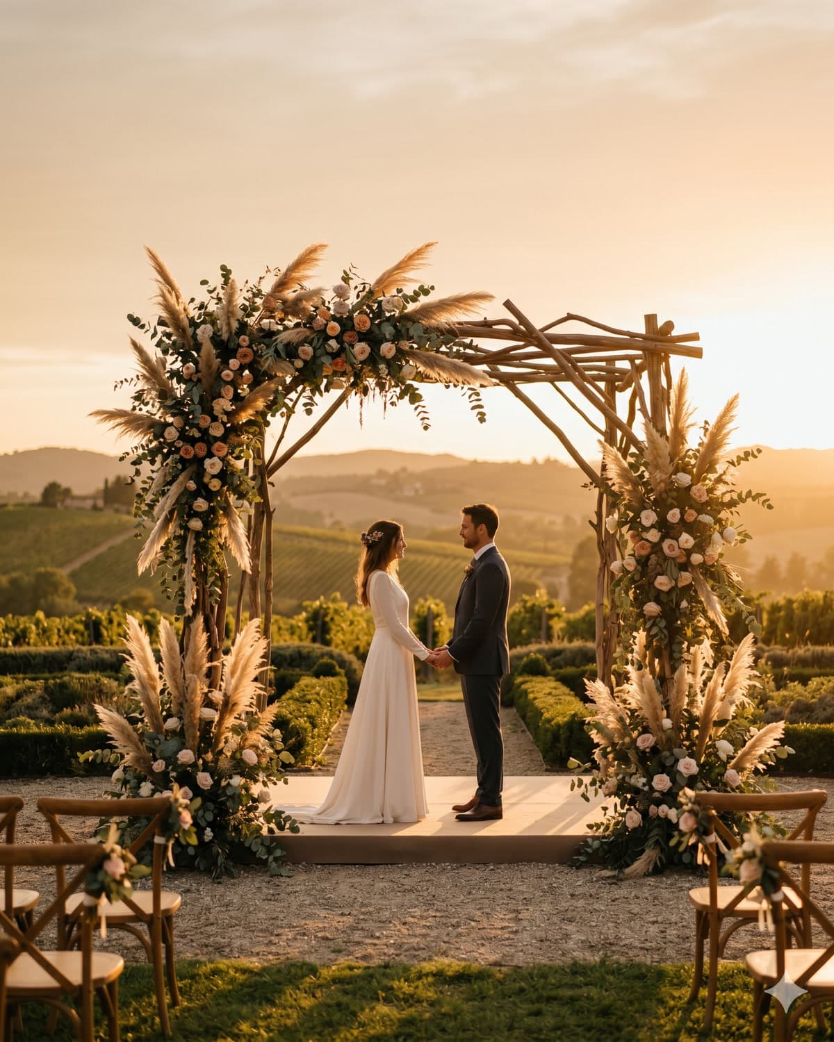Wedding photographer at work, with guests using their phones in the background