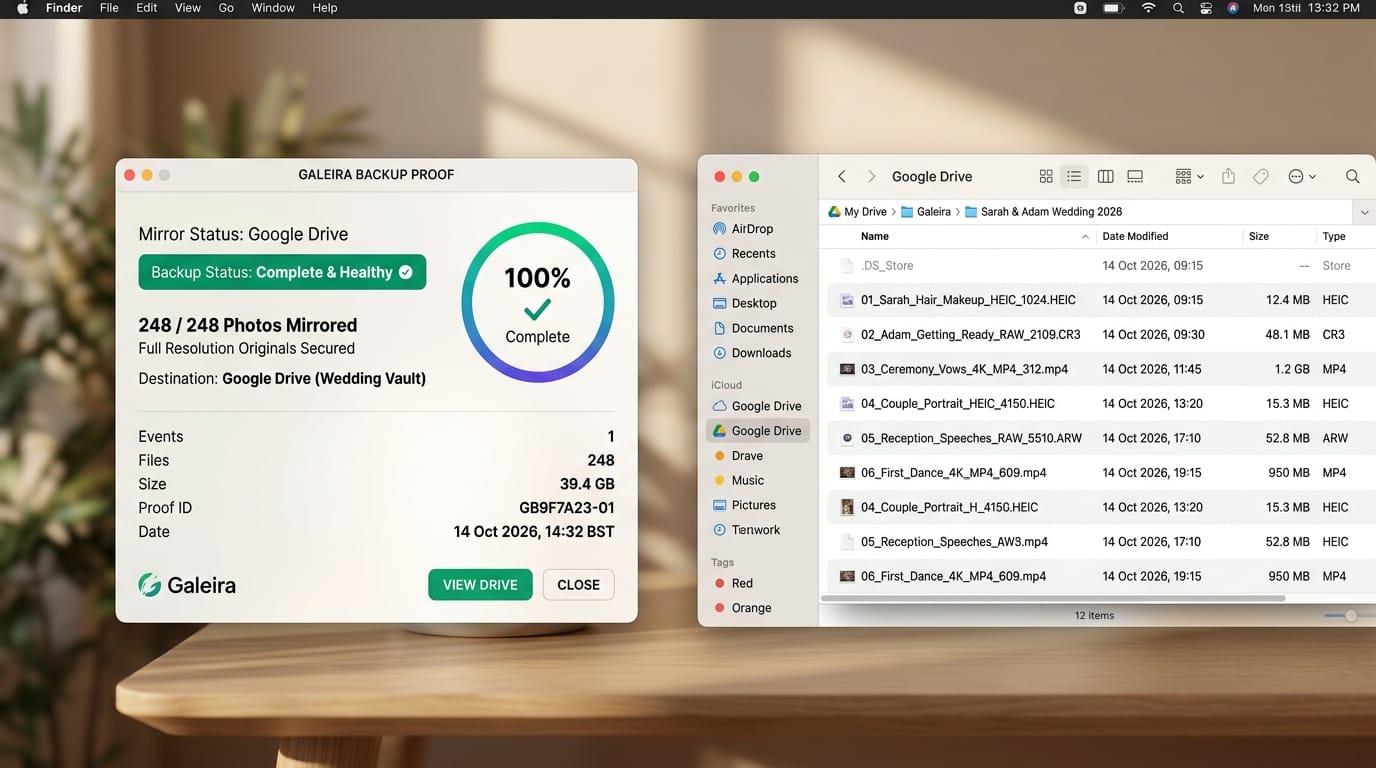 Illustrative Galeira cloud-mirror status interface